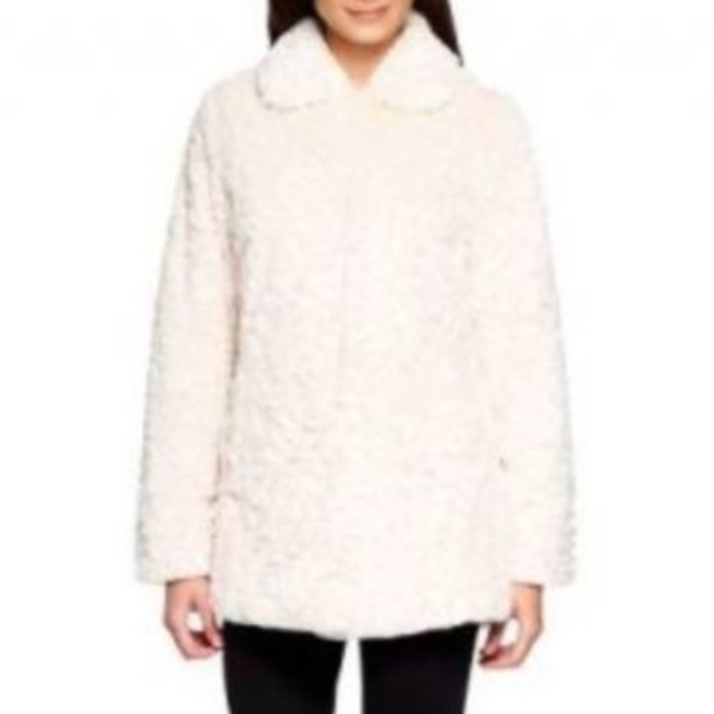 Dennis Basso A-line Textured Faux Fur Coat NWT - Picture 1 of 5